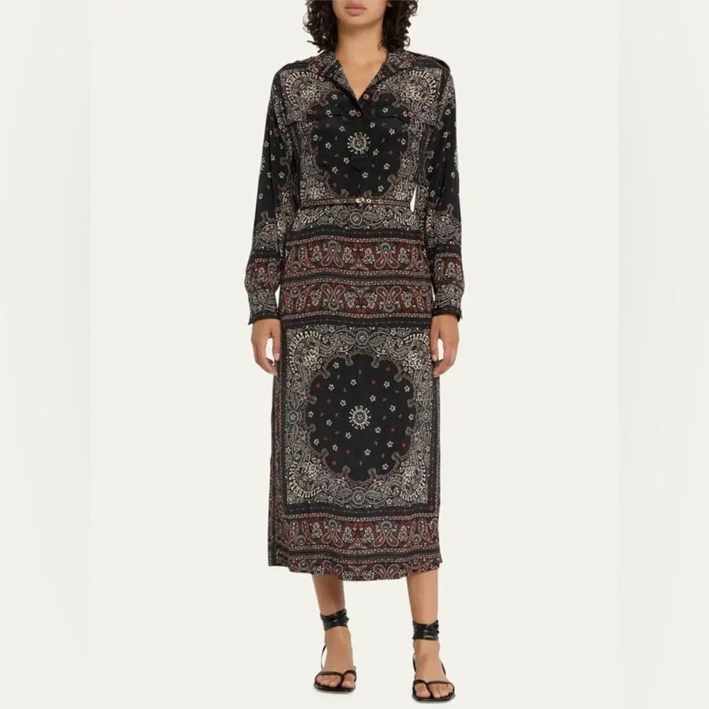 Zimmermann Matchmaker Utility Silk Dress in Black Bandana AU 1